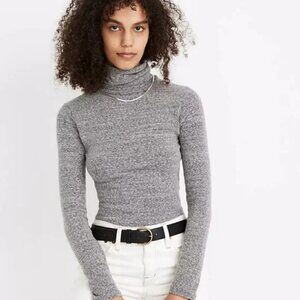 Madewell Knit Turtleneck Bodysuit Heather Gray - Medium